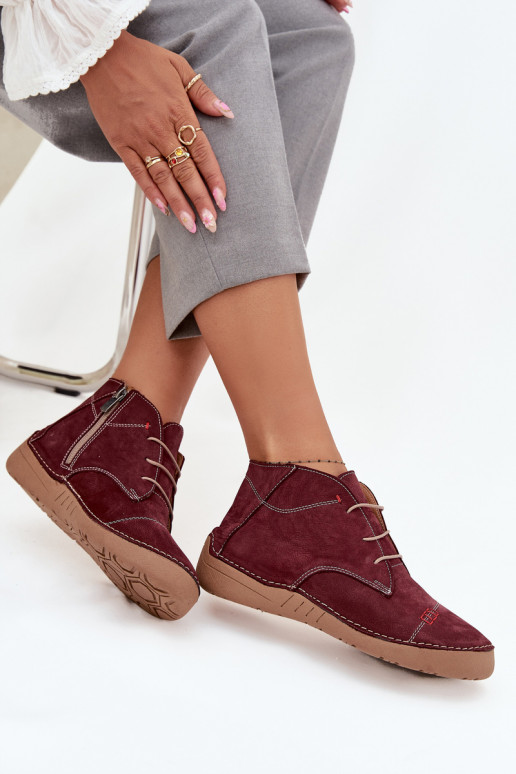 Āda apavi SieviešuPrzeszyciami Uz pili Artiker 57C2116 bordo krāsas