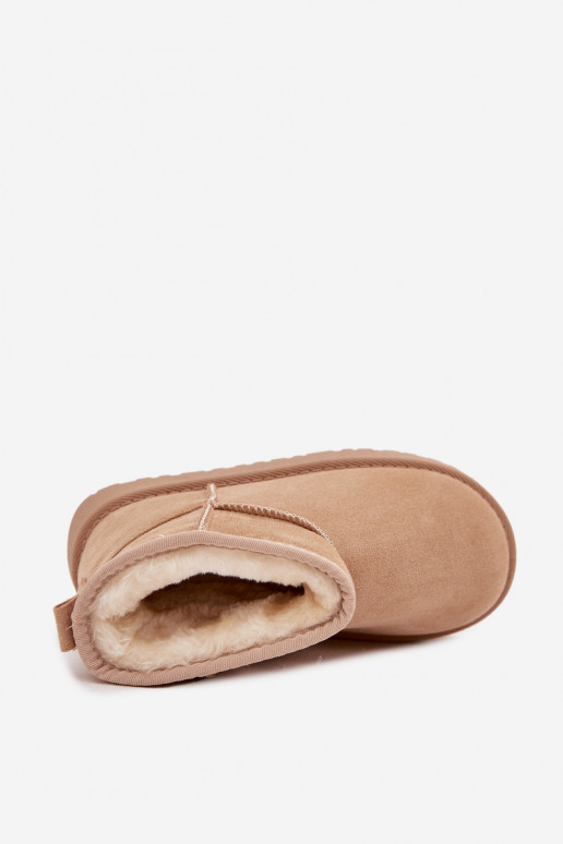 sniega apavi Bērnu apavi Jaunatne siltināti ar kažokādu smilšu krāsas Mireya