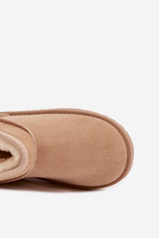 sniega apavi Bērnu apavi Jaunatne siltināti ar kažokādu smilšu krāsas Mireya