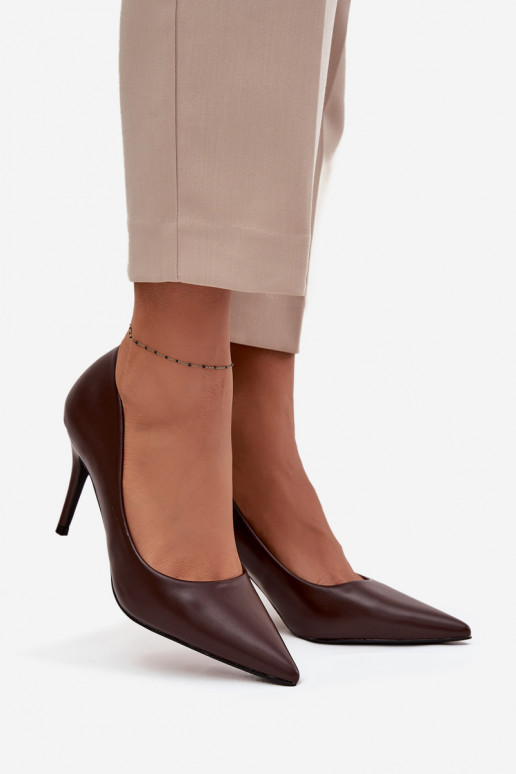 augstpapēžu kurpes Sieviešu no eko ādas CzekoladoIne Sivana