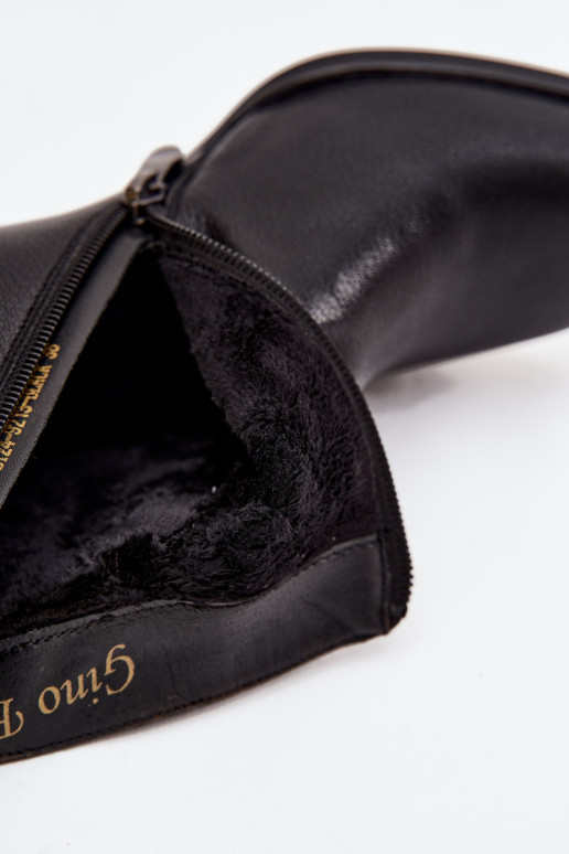 siltināti Sieviešu puszābakiIeslēgtsturalnej Skóry ar papēdi melnas krāsas Jovelle