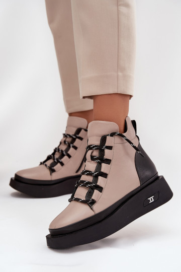 Āda Sieviešu puszābaki ar platformu siltināti Artiker 55C0884 smilšu krāsas 2