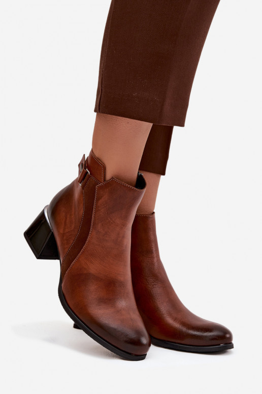 Āda Sieviešu puszābaki ar papēdi siltināti Zazoo 60563 brūnas krāsas