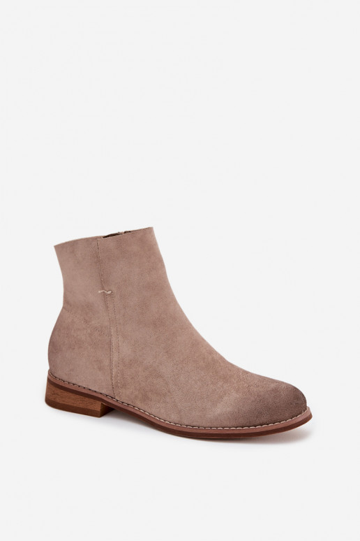 Sieviešu puszābaki ar platiem papēžiem Vinceza 39961 smilšu krāsas