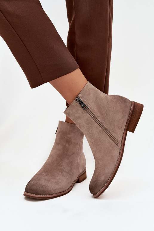 Sieviešu puszābaki ar platiem papēžiem Vinceza 39961 smilšu krāsas