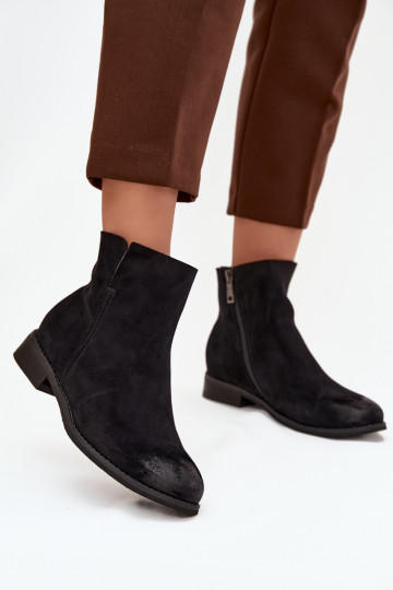 Sieviešu puszābaki ar platiem papēžiem Vinceza 39961 melnas krāsas