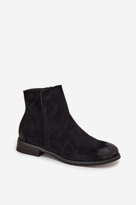 Sieviešu puszābaki ar platiem papēžiem Vinceza 39961 melnas krāsas