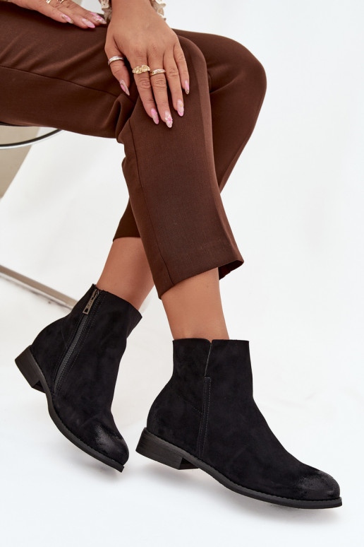 Sieviešu puszābaki ar platiem papēžiem Vinceza 39961 melnas krāsas