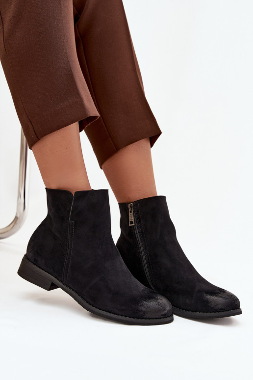 Sieviešu puszābaki ar platiem papēžiem Vinceza 39961 melnas krāsas