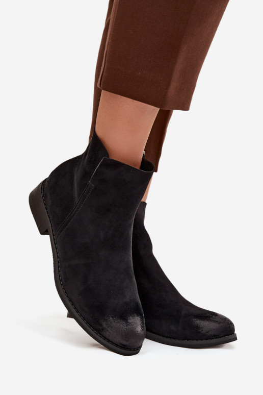 Sieviešu puszābaki ar platiem papēžiem Vinceza 39961 melnas krāsas