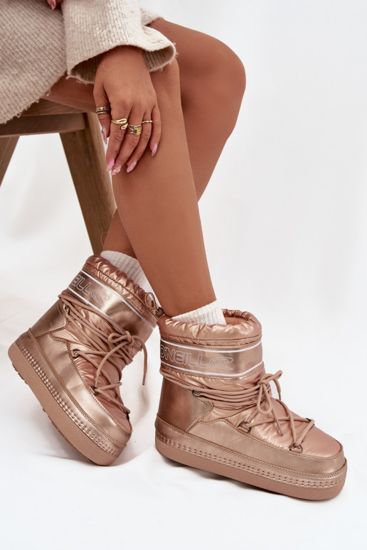 sniega apavi Sieviešu ar stilīgām detaļām O'NEILL LISA INOMEN HIGH 90253012.99U Zelta krāsas