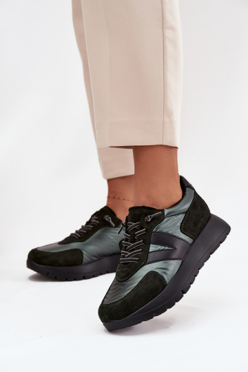 Sneakers modeļa apavi Sieviešu ar platformu Vinceza 58561 haki krāsas