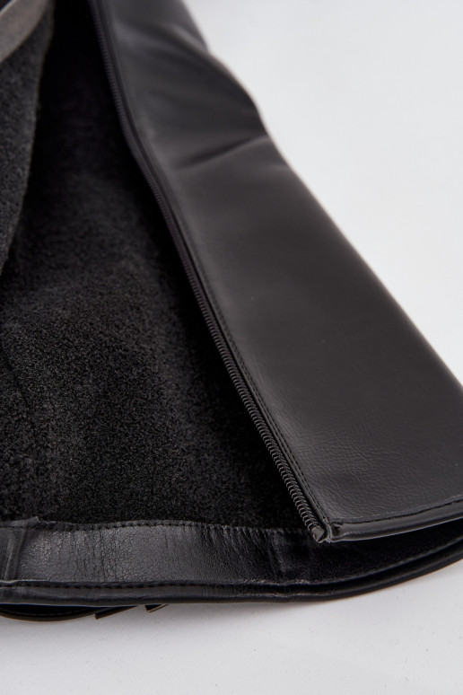 Sieviešu garie zābaki ar papēdi ar sprādzēm Vinceza 58589 melnas krāsas