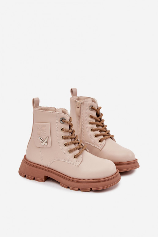 siltināti Sieviešu puszābaki Bērnu apavi Uz pili smilšu krāsas Alverina