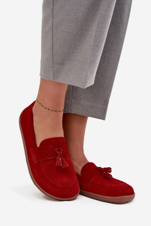 Āda Zamšādas mokasīni Typu Barefoot Zazoo 322 sarkanas krāsas