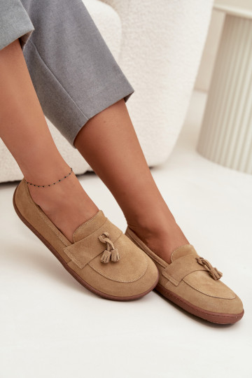 Āda Zamšādas mokasīni Typu Barefoot Zazoo 322 smilšu krāsas