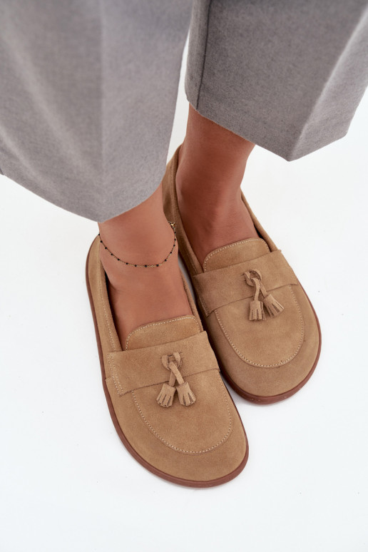 Āda Zamšādas mokasīni Typu Barefoot Zazoo 322 smilšu krāsas