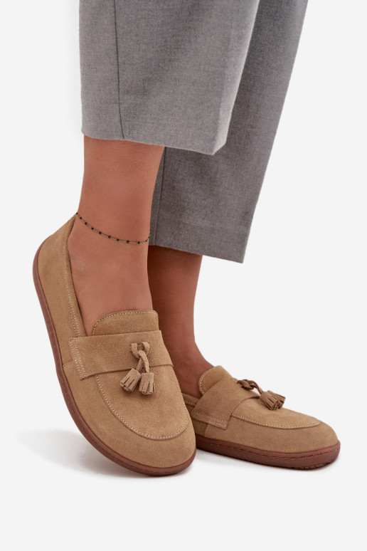 Āda Zamšādas mokasīni Typu Barefoot Zazoo 322 smilšu krāsas