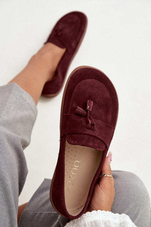 Āda Zamšādas mokasīni Typu Barefoot Zazoo 322 bordo krāsas