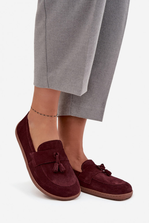 Āda Zamšādas mokasīni Typu Barefoot Zazoo 322 bordo krāsas