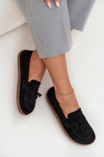 Āda Zamšādas mokasīni Typu Barefoot Zazoo 322 melnas krāsas