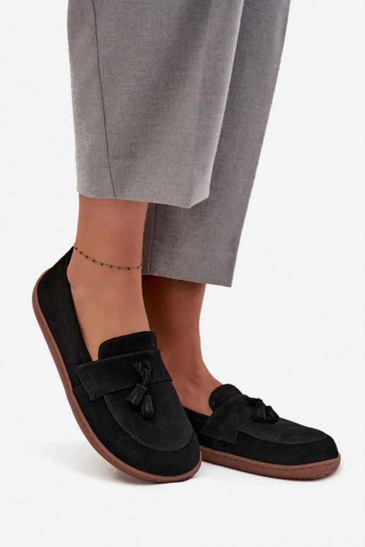 Āda Zamšādas mokasīni Typu Barefoot Zazoo 322 melnas krāsas