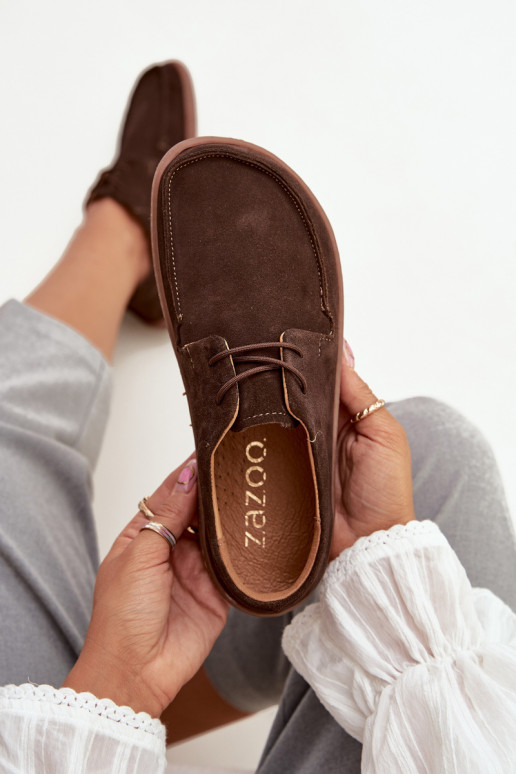 apavi Sieviešu Typu BarefootIeslēgtsturalnego zamšādasu Zazoo 327 CzekoladoIne