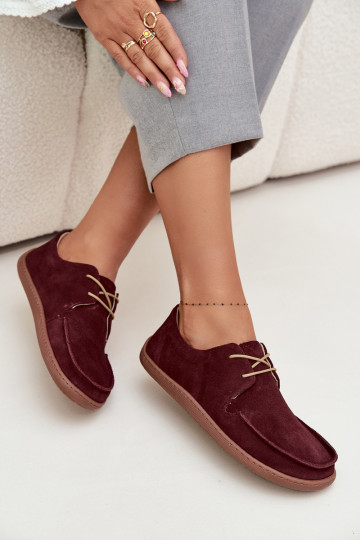 apavi Sieviešu Typu BarefootIeslēgtsturalnego zamšādasu Zazoo 327 bordo krāsas