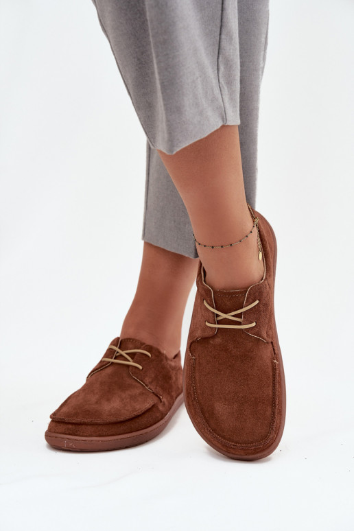 apavi Sieviešu Typu BarefootIeslēgtsturalnego zamšādasu Zazoo 327 brūnas krāsas