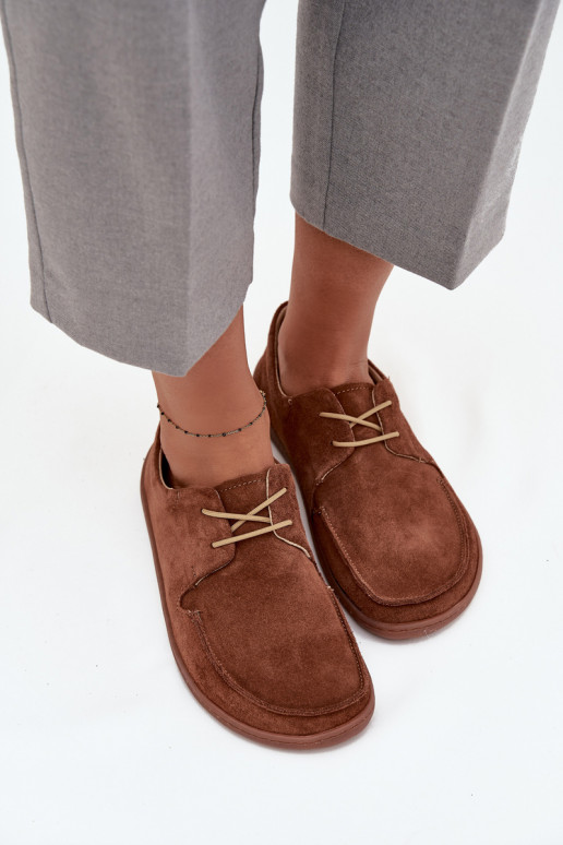 apavi Sieviešu Typu BarefootIeslēgtsturalnego zamšādasu Zazoo 327 brūnas krāsas