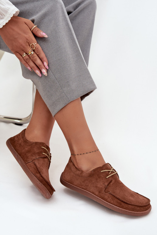 apavi Sieviešu Typu BarefootIeslēgtsturalnego zamšādasu Zazoo 327 brūnas krāsas