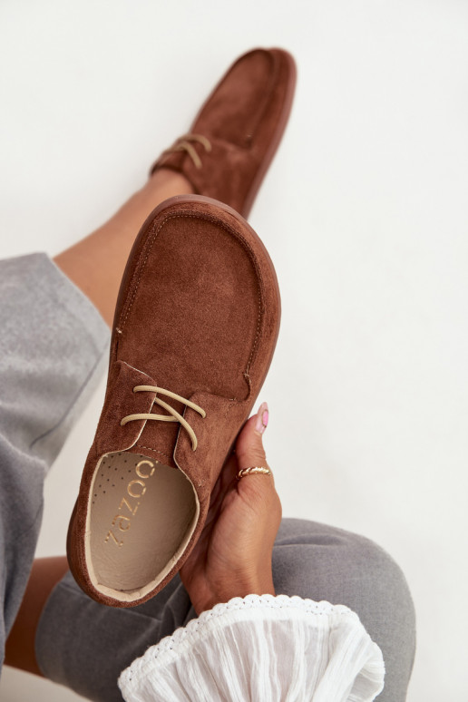 apavi Sieviešu Typu BarefootIeslēgtsturalnego zamšādasu Zazoo 327 brūnas krāsas