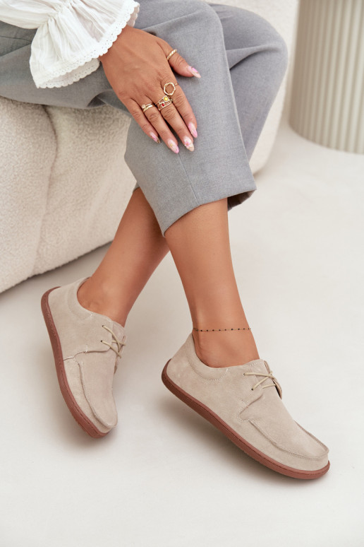 apavi Sieviešu Typu BarefootIeslēgtsturalnego zamšādasu Zazoo 327 Ziloņkaula krāsas