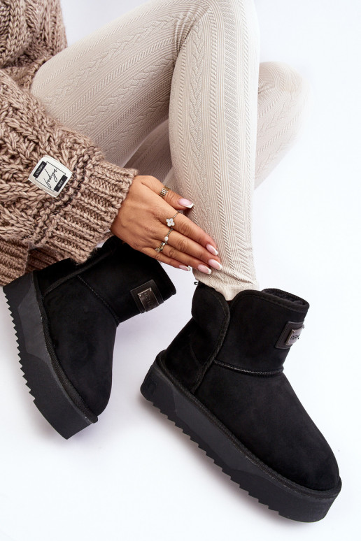 Vegāns INodoodporne sniega apavi ar platformu D.Franklin DFSH371004 melnas krāsas