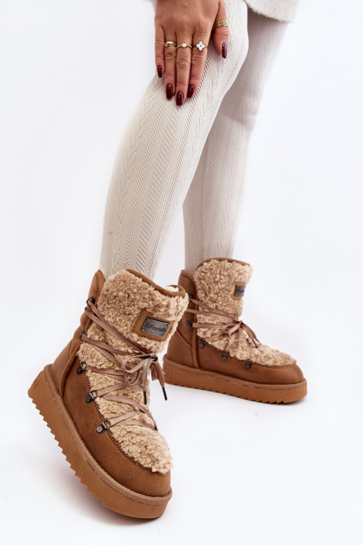 INodoodporne sniega apavi ar platformu Vegāns D.Franklin DFSH370004 brūnas krāsas