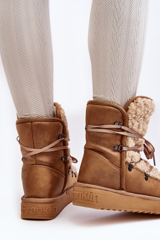 INodoodporne sniega apavi ar platformu Vegāns D.Franklin DFSH370004 brūnas krāsas