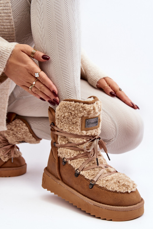 INodoodporne sniega apavi ar platformu Vegāns D.Franklin DFSH370004 brūnas krāsas