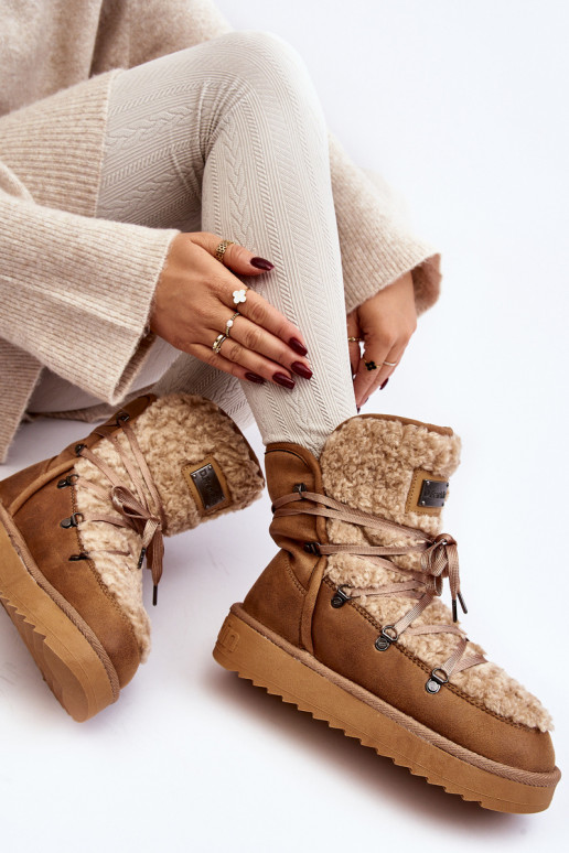 INodoodporne sniega apavi ar platformu Vegāns D.Franklin DFSH370004 brūnas krāsas