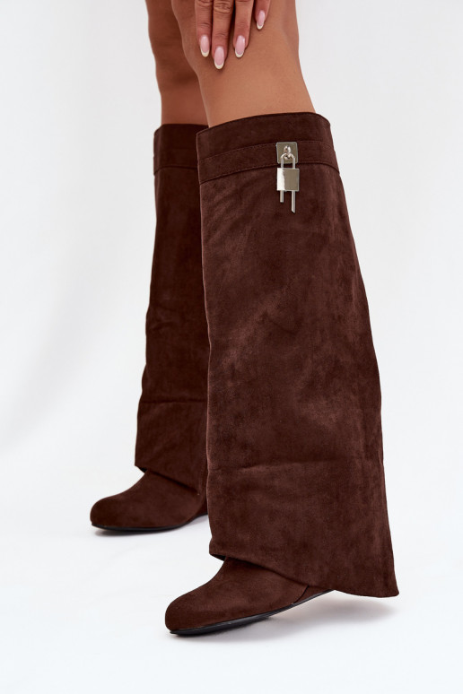 Garie zābaki ar platformu, siksniņām un sudraba detaļām šokolādes krāsā Korivelle