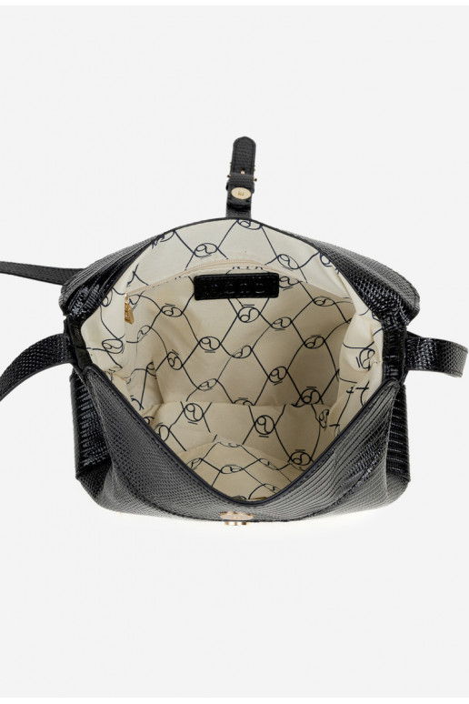 Soma PastnieceDrobnym Tłoczeniem NOBO BAG5780-M20 Melnas krāsas