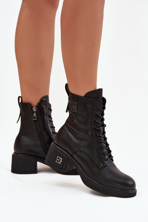 siltināti Sieviešu puszābakiIeslēgtsturalnej Skóry Klockā Vinceza 66819 melnas krāsas siltināti Sieviešu puszābakiIeslēgtsturalnej Skóry Klockā Vinceza 66819 melnas krāsas