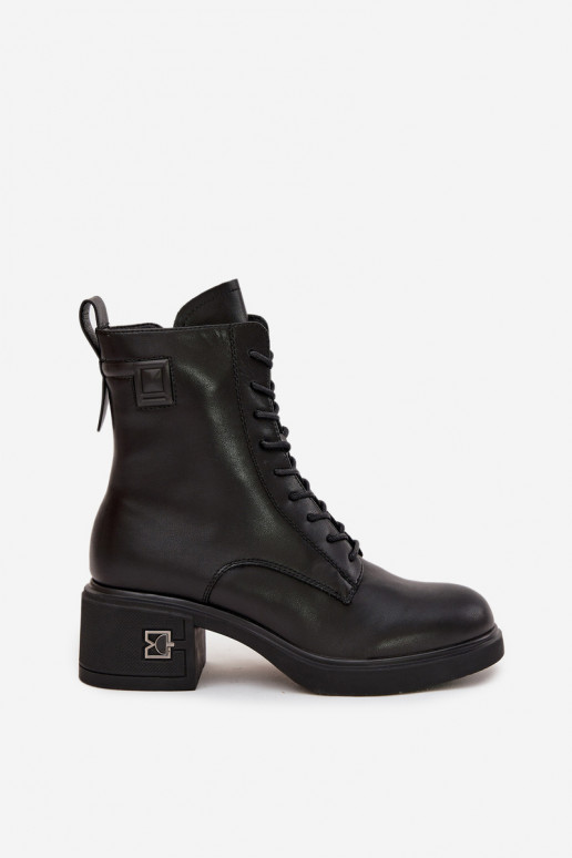 siltināti Sieviešu puszābakiIeslēgtsturalnej Skóry Klockā Vinceza 66819 melnas krāsas siltināti Sieviešu puszābakiIeslēgtsturalnej Skóry Klockā Vinceza 66819 melnas krāsas