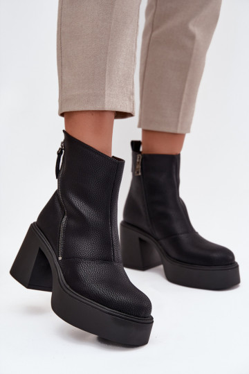 Āda siltināti Sieviešu puszābaki Un platforma Vinceza 66831 melnas krāsas