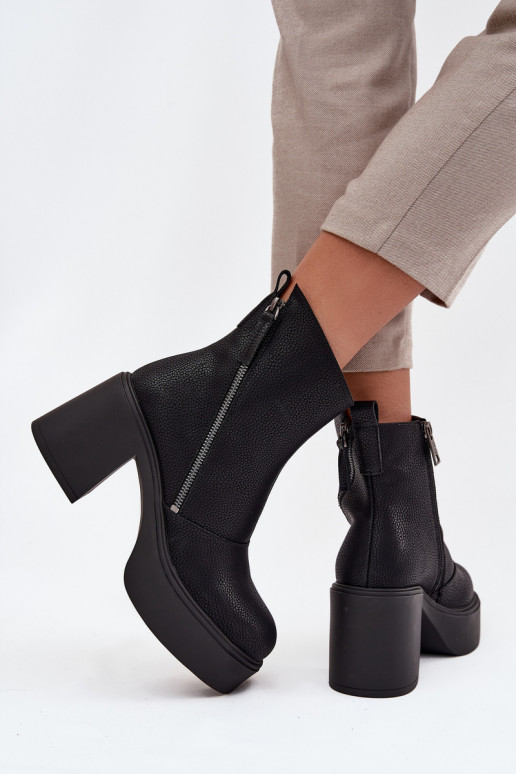 Āda siltināti Sieviešu puszābaki Un platforma Vinceza 66831 melnas krāsas