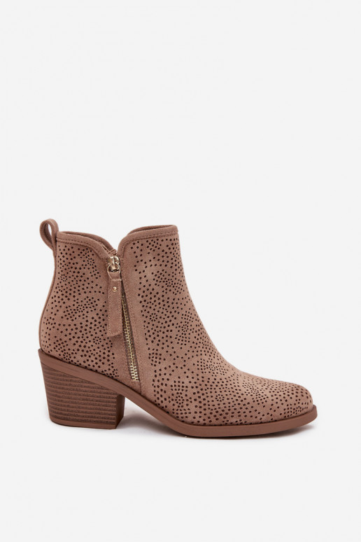 kovboju stila puszābaki Sieviešu ar papēdi S.Barski HY52-538 smilšu krāsas