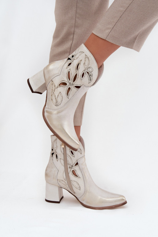 Āda Ažūrs Sieviešu puszābaki Zazoo 3647 Zelta krāsas Przecierany