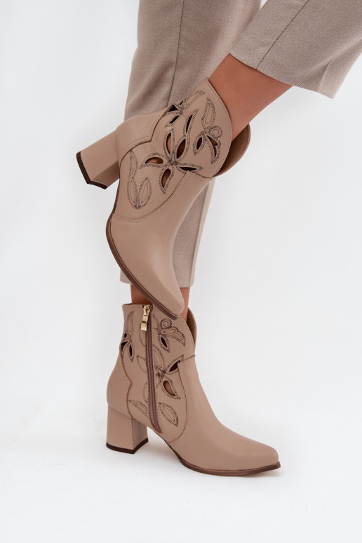 Āda Ažūrs Sieviešu puszābaki Zazoo 3647 Ziloņkaula krāsas