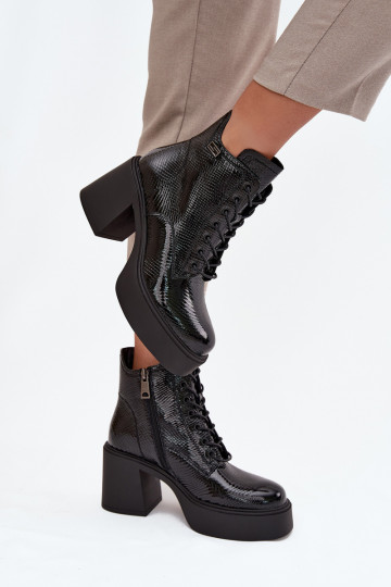 Laque Āda Sieviešu puszābaki ar platformu I Post Vinceza 66817 melnas krāsas