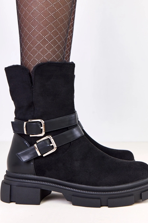 Melni siltie zābaki ar sprādzēm Lulisa