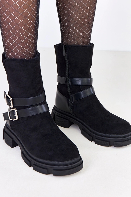 Melni siltie zābaki ar sprādzēm Lulisa